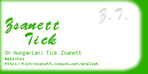 zsanett tick business card